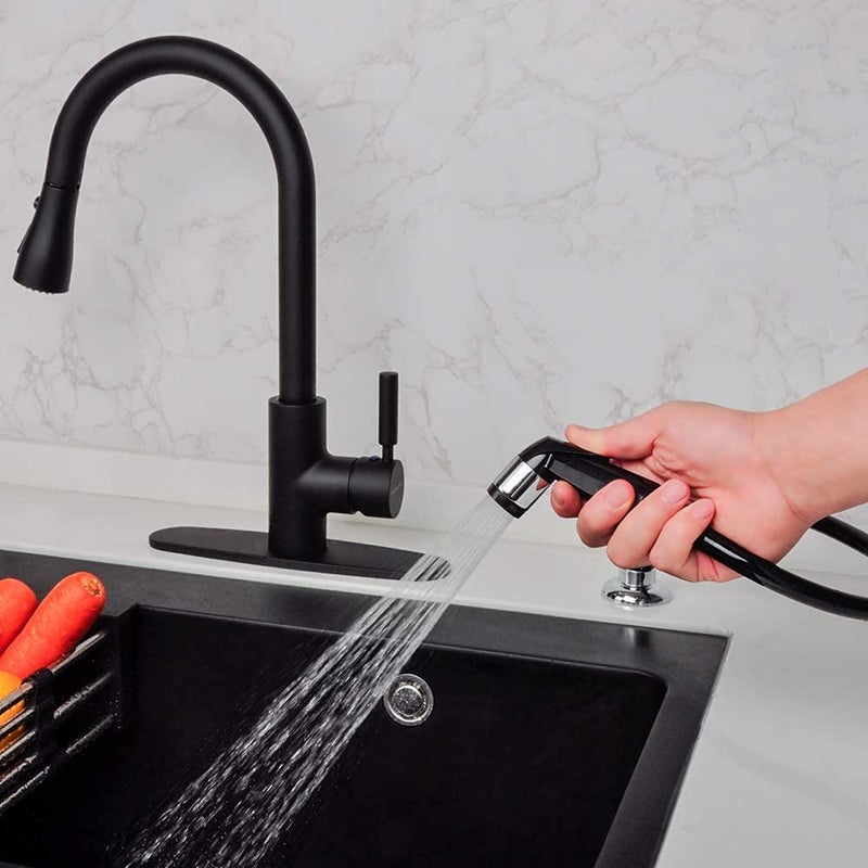 Houtingmaan Black Kitchen Sprayer, Deck Mount, Durable ABS Plastic Construction, Easy to Use, Good Customer Service - Image 4
